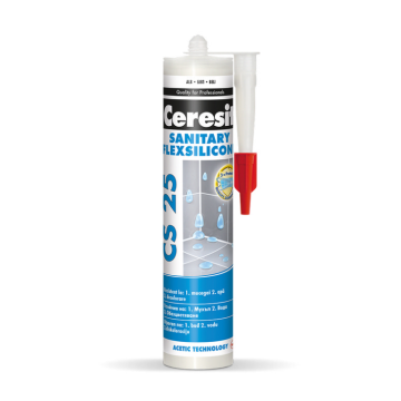 SILIKON sanitar Ceresit CS25 300 ml cement siva