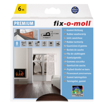 FIX-O-MOLL dihtung samoljepljivi 6 m 9x5,5 mm smeđi