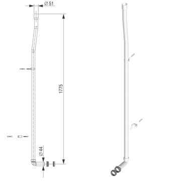 LIV cijev za visoku montažu vodokotlića
