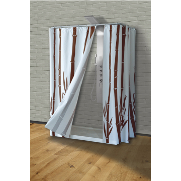 SANIPLAST zavjesa kupatilska Bamboo 180x200cm Bianco/Marone