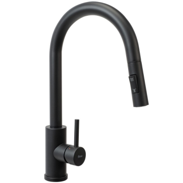 REA baterija za sudoper Fresh visoka crna sa tušem