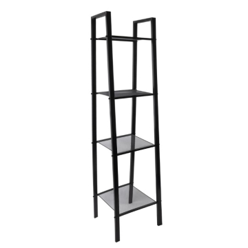 AWD INTERIOR polica za kupatilo crna čelična 37,2 x 148 x 34,5 cm