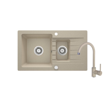 DEANTE sudoper Zobra bat+malo korito Sand 760x440x160