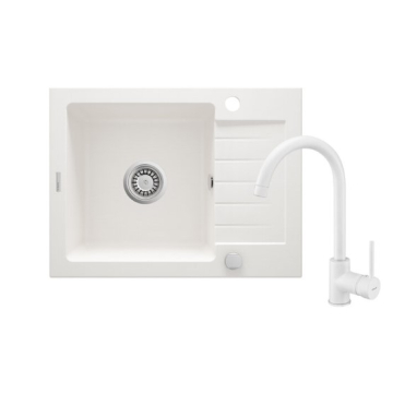 DEANTE sudoper Zobra granit + bat alabaster 580x440x164