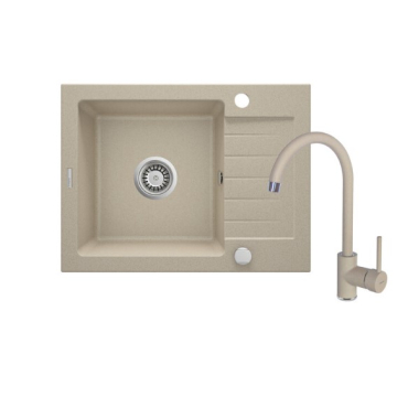 DEANTE sudoper Zobra granit +bat Sand 580x440x164