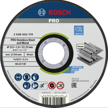BOSCH ploča rezna 115x1,6x22 za inox
