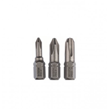 BOSCH bit 1/4" PH1, PH2, PH3 25 mm 3 komada
