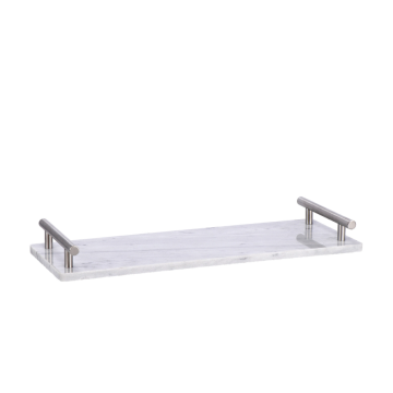POSLUŽAVNIK mermer sa metalnim ručkama 40x15 cm
