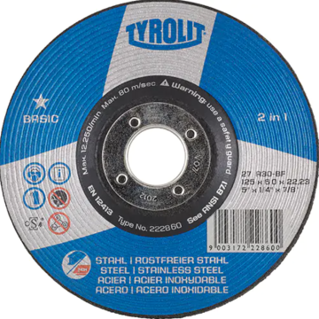 TYROLIT CEE brusna ploča INOX/čelik 125x6,0x22,23