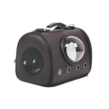 TRANSPORTNA torba za psa kožna braon