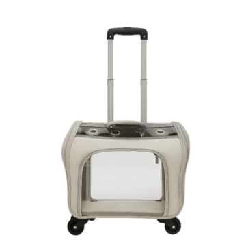 TRANSPORTNA torba za psa na točkiće siva