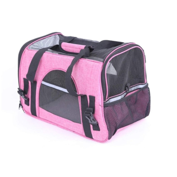 TRANSPORTNA torba za psa platno M roza