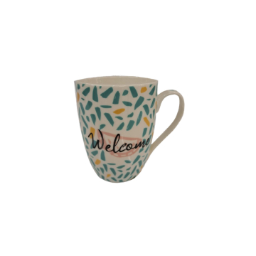 ŠOLJA keramička sa zelenim printom