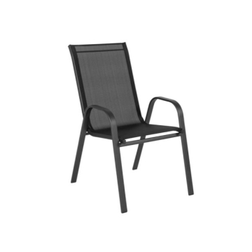 DECOSTRONG stolica metalna / tekstilen crna 55x75x90cm