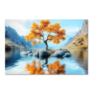 SLIKA drvo na vodi 120x2,5x80 cm