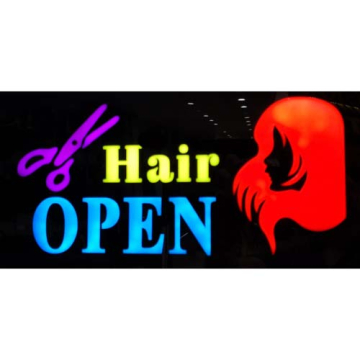LED reklama HAIR OPEN 43 x 23 cm