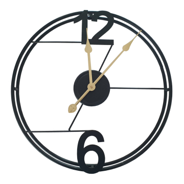 SAT zidni Metal Black 47 cm