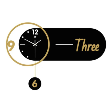 SAT ZIDNI 2142A CRNA PODLOGA SA ZLATNIM KRUGOM