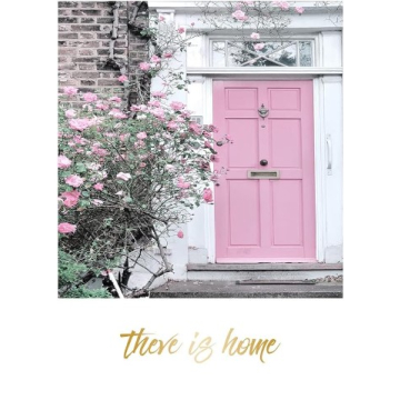 SLIKA roza vrata i cvijeće