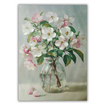 SLIKA cvijetne grane u vazi 30% ručni rad 50x70cm