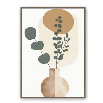 SLIKA apstraktna vaza sa eukaliptusom 50x70cm