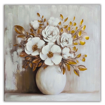 SLIKA cvijetni buket u vazi 80% ručni rad 100x100cm