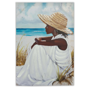 SLIKA djevojka na plaži 50% ručni rad 80x120cm