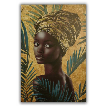 SLIKA portret žene u zlatnim tonovima 30% ručni rad 70x100cm