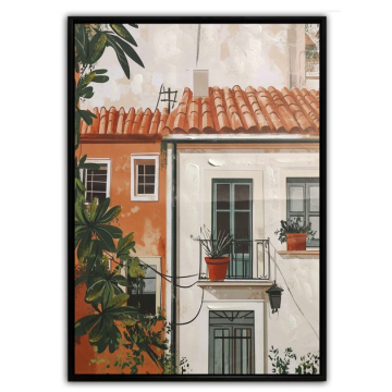 SLIKA mediteranska kuća 30% ručni rad 50x70cm