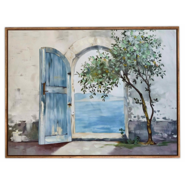 SLIKA mediteranska vrata sa pogledom na more 30% ručni rad 50x70cm