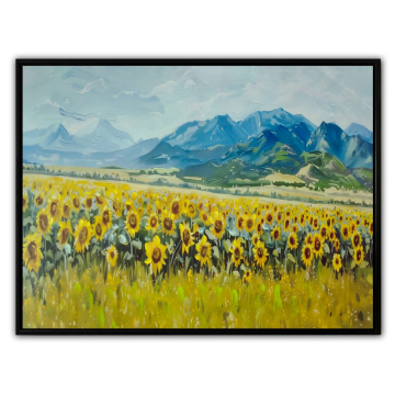 SLIKA polje suncokreta 30% ručni rad 70x50cm