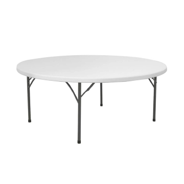 Sklopivi okrugli PVC sto fi 150 × 74 cm bijeli