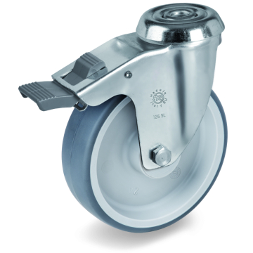 TELLURE ROTA točkić Ø100mm sa rupom i kočnicom okretni