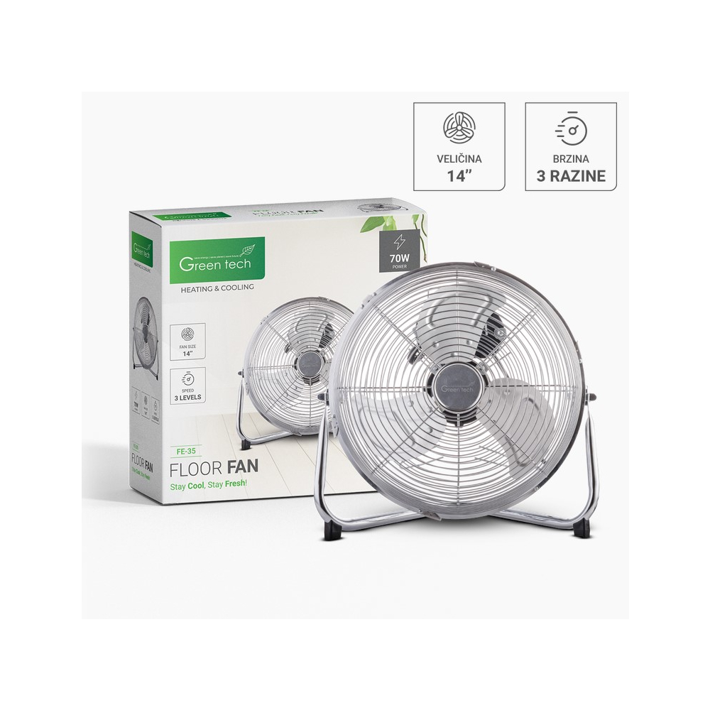 GREEN TECH ventilator podni FE-35 14'' 70W