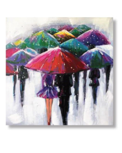 AMBIENTE GLAMOUR slika Colorful Umbrellas 100x100cm