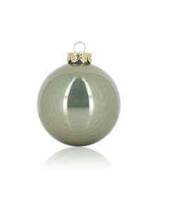 NOVOGODIŠNJE kugle staklene 8cm platinasta 16/1