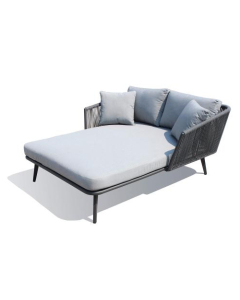 LEŽALJKA vrtna krevet/sofa antracit 139x160x70cm