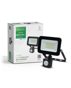 GREENTECH LED reflektor sa senzorom 20W crni