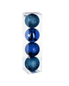 ATMOSPHERA plave kuglice za jelku 4/1 različitog sjaja 8 cm