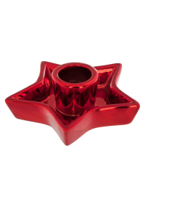 ATMOSPHERA porculanski svijećnjak zvijezda crveni D10,5 xP3,7 cm