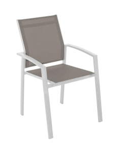 HESPERIDÉ stolica Axiom aluminium bijela sa krem platnom 57 x 60 x 89 cm