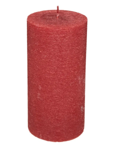 ATMOSPHERA svijeća brušena stub/crvena 14 x 7 cm