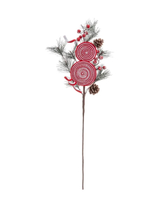 ATMOSPHERA vještačka grana bora sa crvenim ukrasima 75 cm