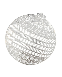 FÉÉRIC LIGHTS & CHRISTMAS podmetač za tanjir - kugla srebrna za jelku 38 cm