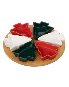ATMOSPHERA zdjelice 6 komada u obliku jelke na drvenom pladnju