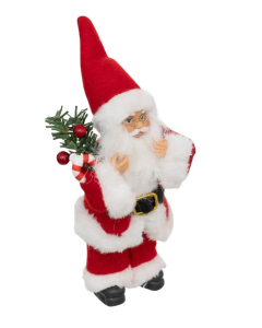 FÉÉRIC LIGHTS & CHRISTMAS figura Djed Mraz sa granom na leđima H18cm