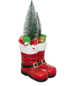 FÉÉRIC LIGHTS & CHRISTMAS figura čizme Djeda Mraza sa jelkom H54cm