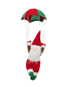 FÉÉRIC LIGHTS & CHRISTMAS dekoracija viseća Djed Mraz sa padobranom H56cm