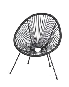 DECOSTRONG stolica metal/ratan crna 72x80x76cm