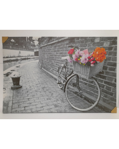 SLIKA bicikl sa cvijećem u boji 80x120cm